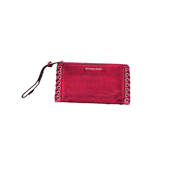 Michael Kors Handbags - Michael Kors Red Suede Clutch
